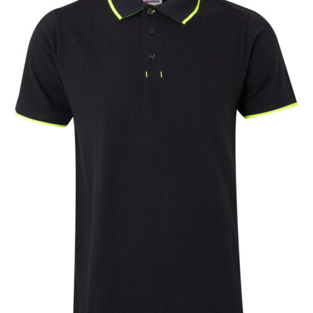 Two-Tone Short Sleeve Polo Shirt with Stripes