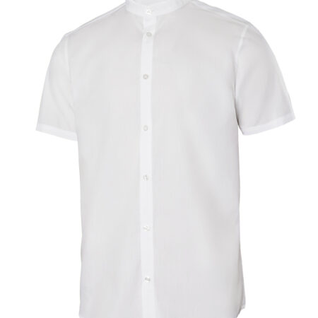 Men's Short Sleeve Stretch Band-neck Shirt