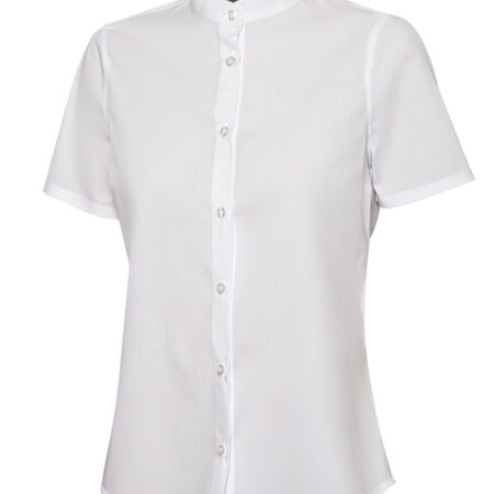 Women's Short Sleeve Stretch Band-neck Shirt